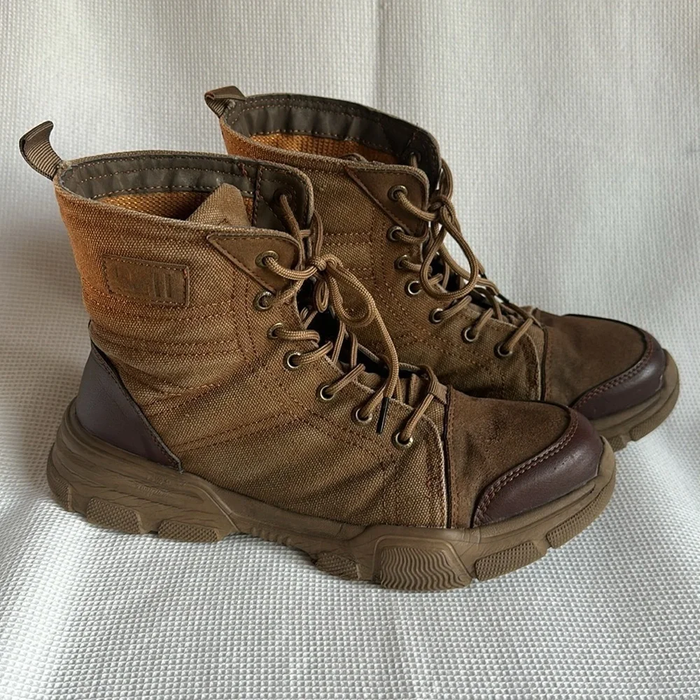 Men's High Top Steel Toe Safety Work Boots Army Combat Desert Hiking Shoes SZ 43